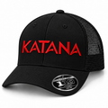 KATANA Flexfit 110® Embroidered Mesh-Back Cap — Black/Red
