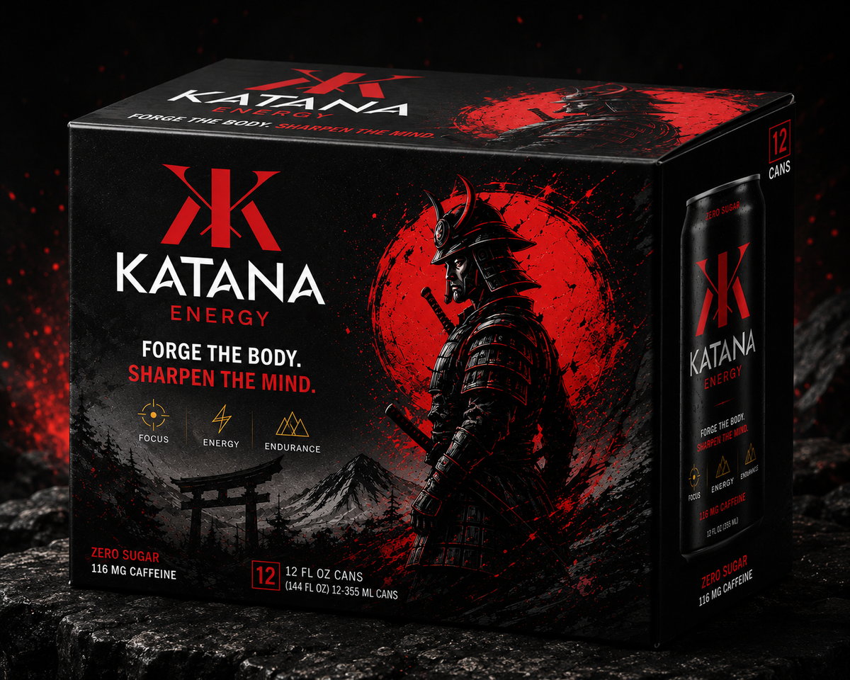 KATANA Energy™ Zero Sugar Performance Energy Drink – 12 Pack