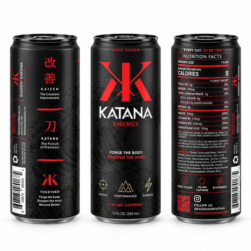 KATANA Energy™ Zero Sugar Performance Energy Drink – 12 Pack