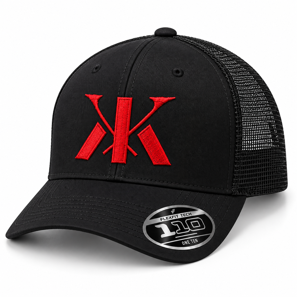 KATANA Flexfit 110® Mesh-Back Cap — Black/Red