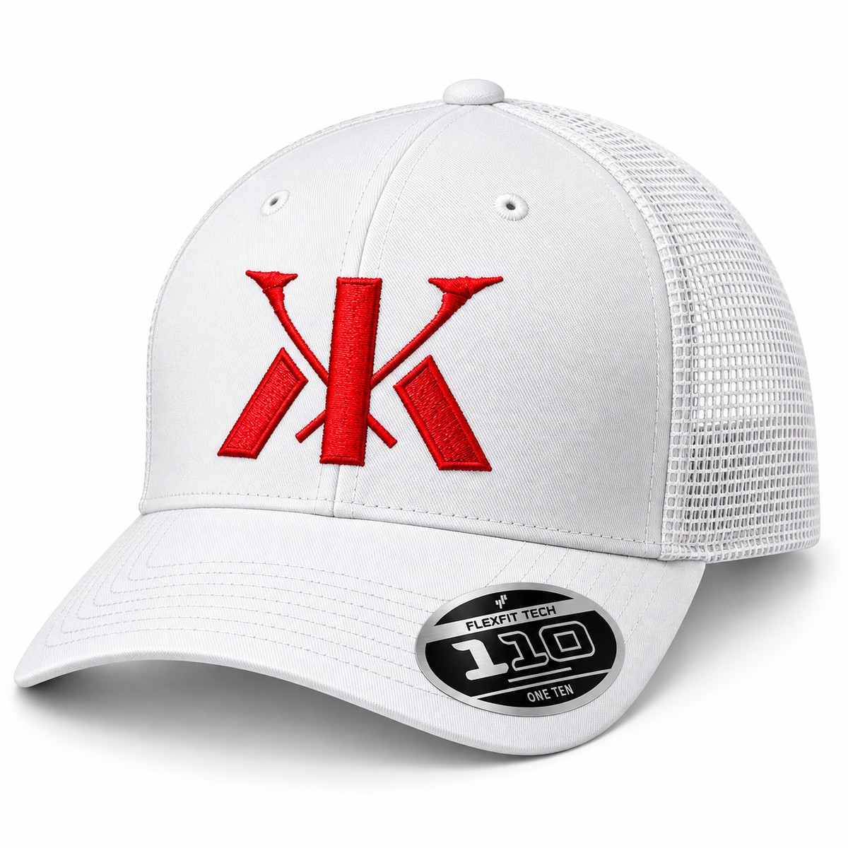 KATANA Flexfit 110® Mesh-Back Cap — White/Red