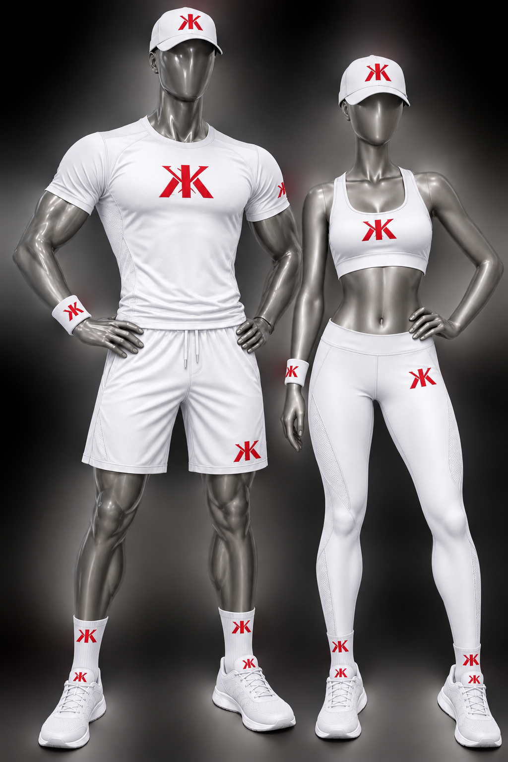 KATANA Flexfit 110® Mesh-Back Cap — White/Red
