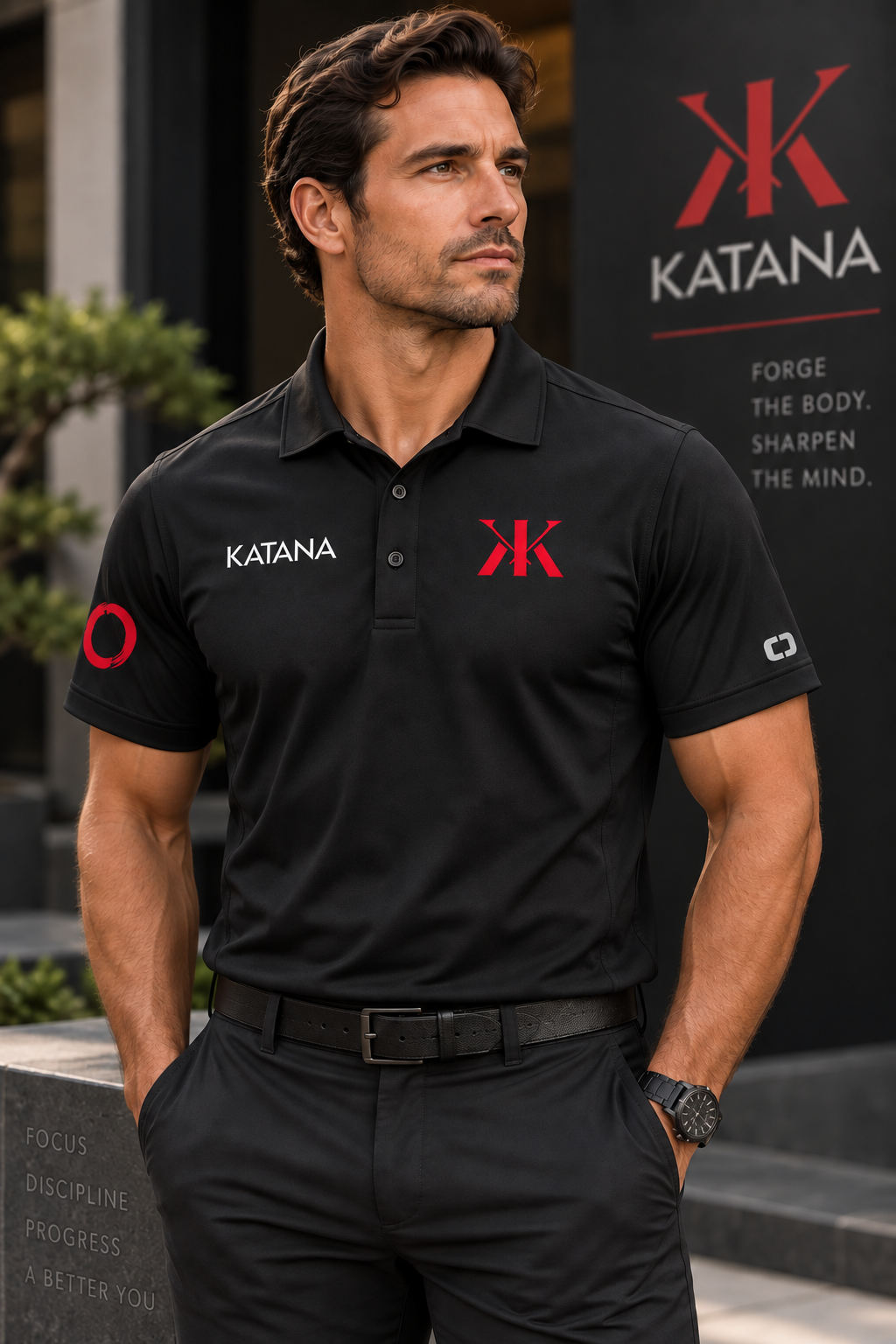 KATANA Men's OGIO Caliber 2.0 Performance Polo — Black