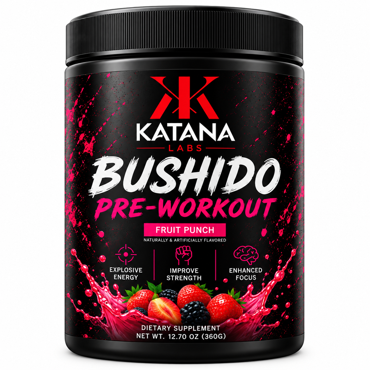 BUSHIDO™ Pre-Workout | Fruit Punch | Energy • Focus • Performance | 204g (30 Servings)