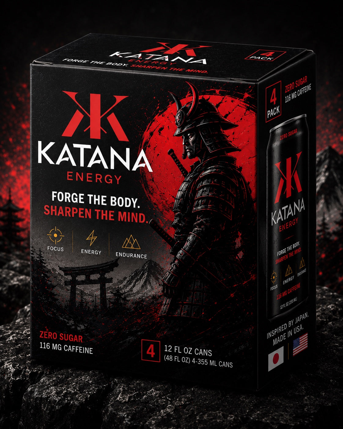 KATANA Energy™ Zero Sugar Performance Energy Drink – 4 Pack